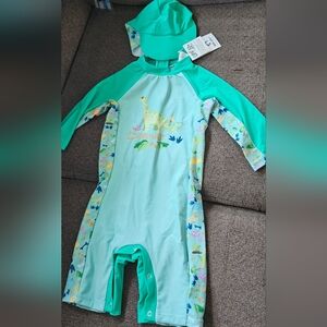 Toddler boy dinosaur rashguard